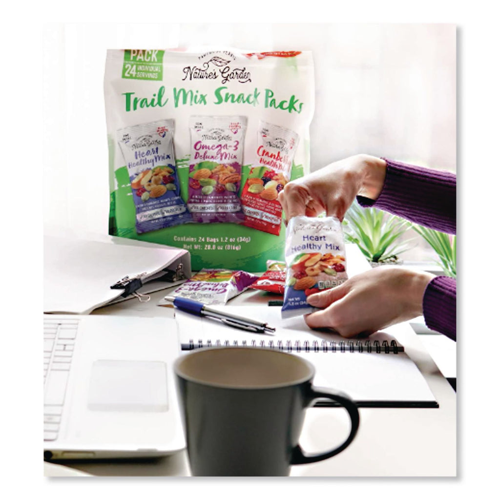 Healthy Trail Mix Snack Packs, 1.2 oz Pouch, 24 Pouches/Carton, Ships in 1-3 Business Days