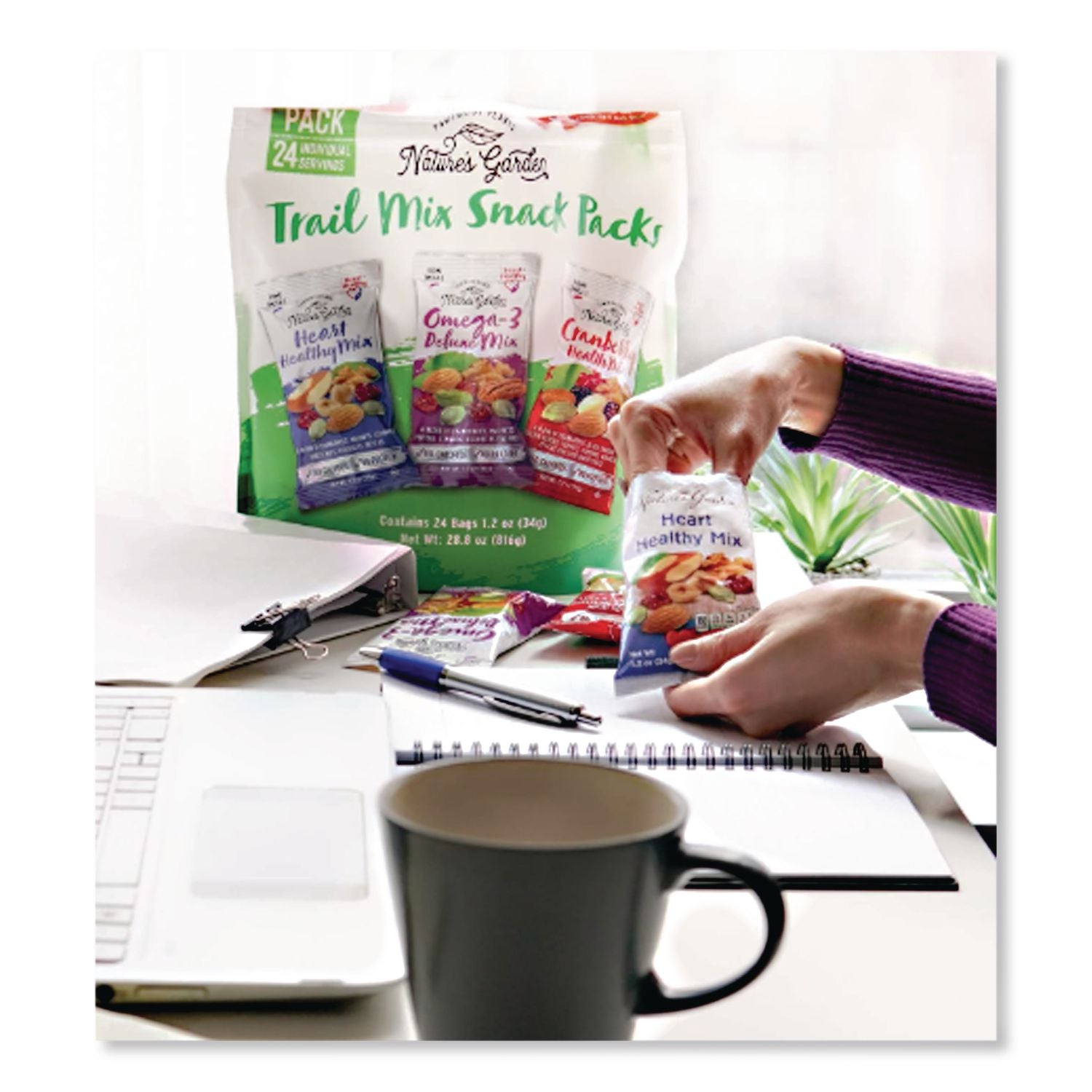 Healthy Trail Mix Snack Packs, 1.2 oz Pouch, 24 Pouches/Carton, Ships in 1-3 Business Days