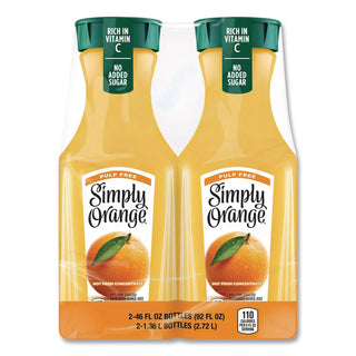 Orange Juice Pulp Free, 52 oz Bottle, 2/Pack, Ships in 1-3 Business Days