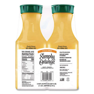Orange Juice Pulp Free, 52 oz Bottle, 2/Pack, Ships in 1-3 Business Days