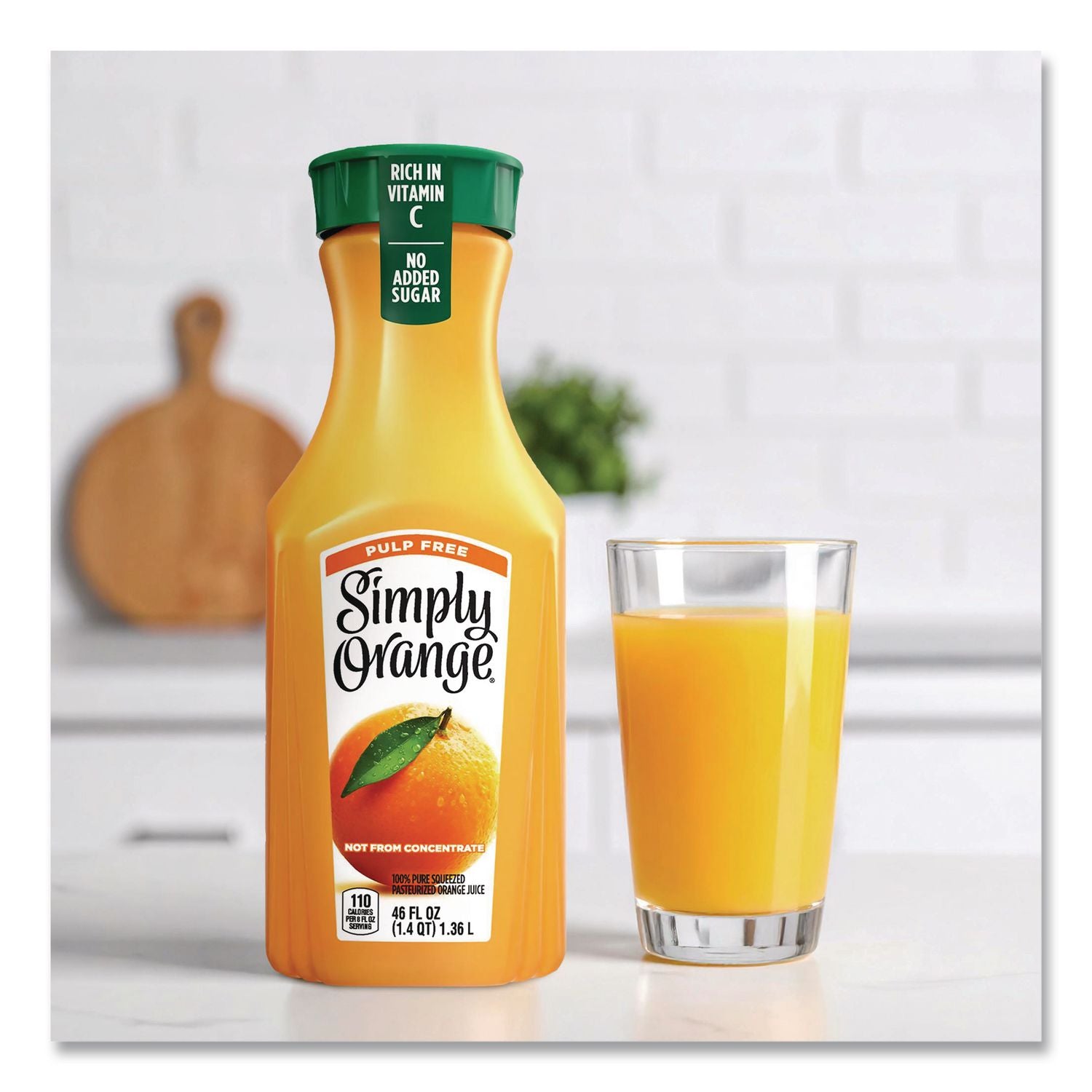 Orange Juice Pulp Free, 52 oz Bottle, 2/Pack, Ships in 1-3 Business Days