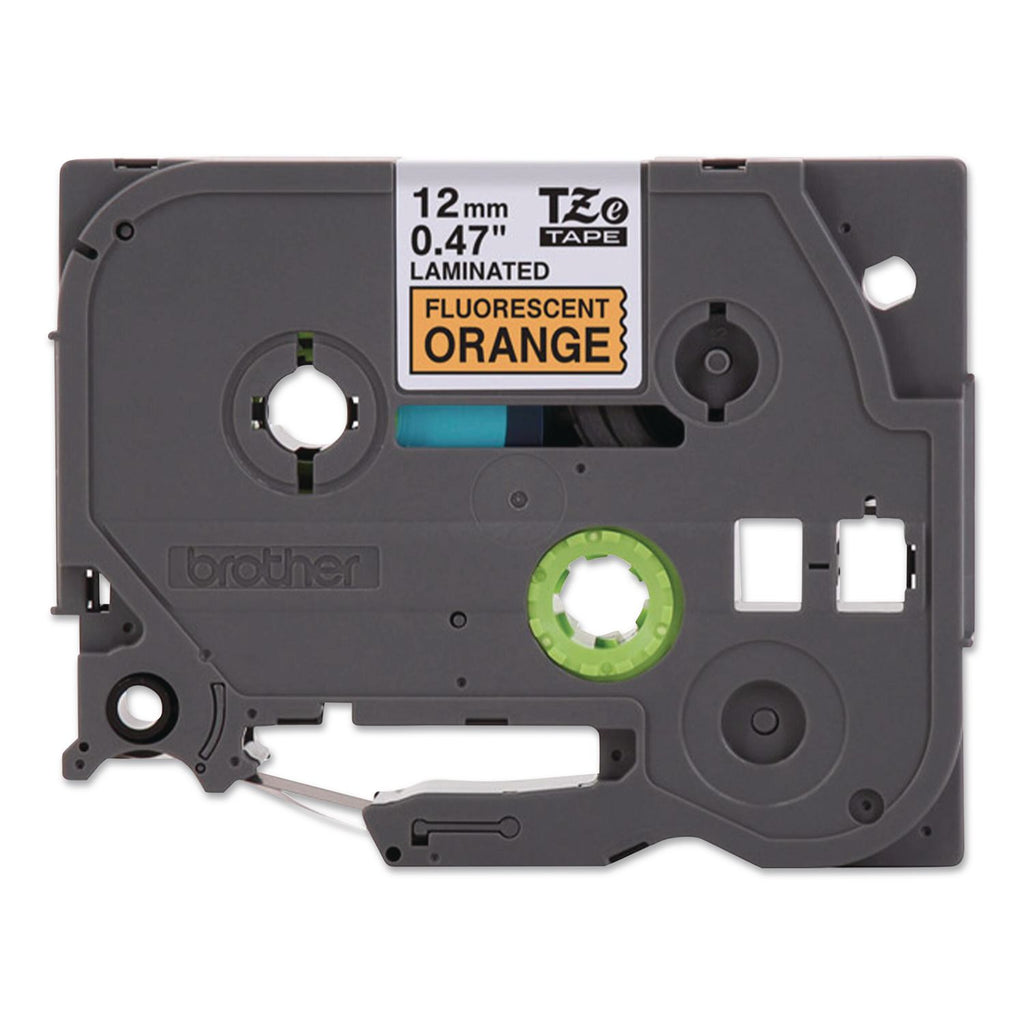 TZe Laminated Removable Label Tapes, 0.47" x 26.2 ft, Black on Orange