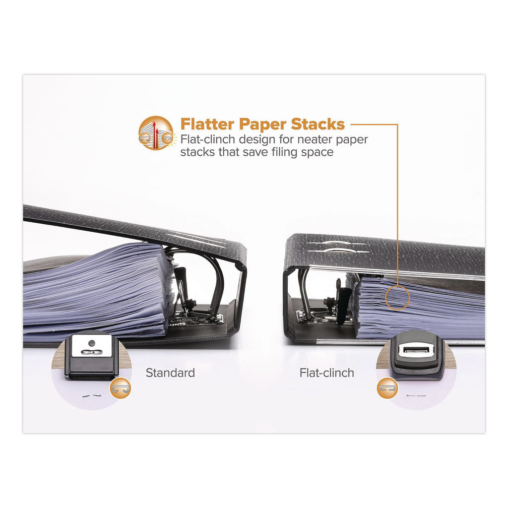 Flat Clinch Stapler, 40-Sheet Capacity, Black