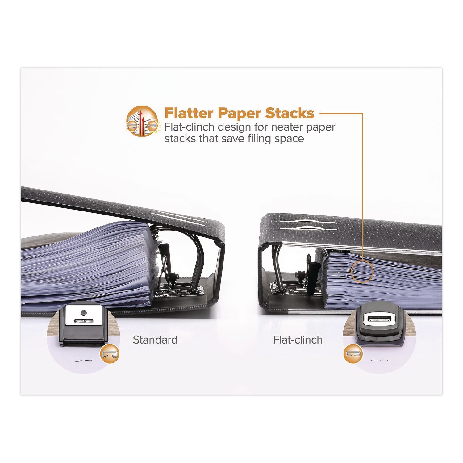 Flat Clinch Stapler, 40-Sheet Capacity, Black