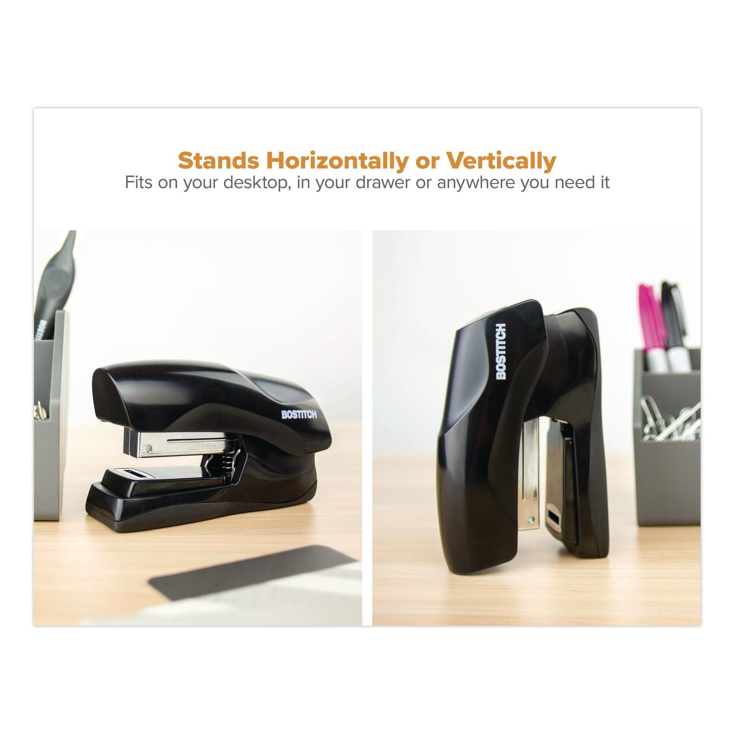 Flat Clinch Stapler, 40-Sheet Capacity, Black