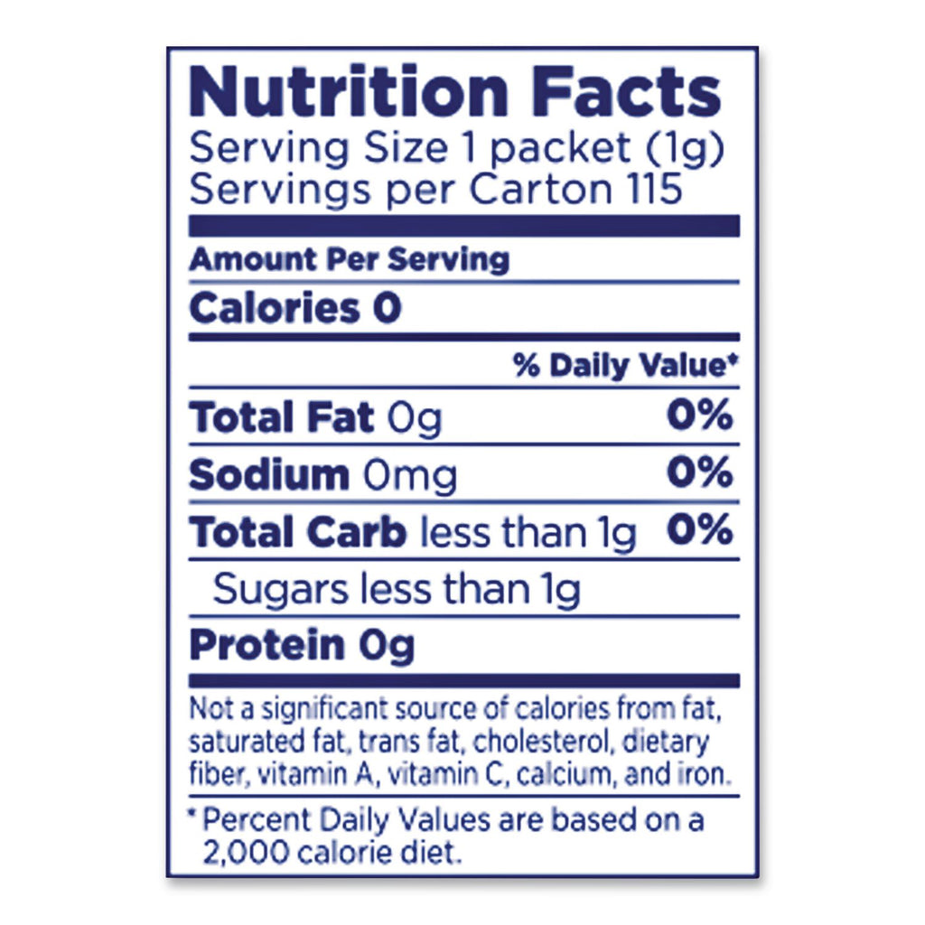Zero Calorie Sweetener, 0.035 oz Packet, 2000/Carton
