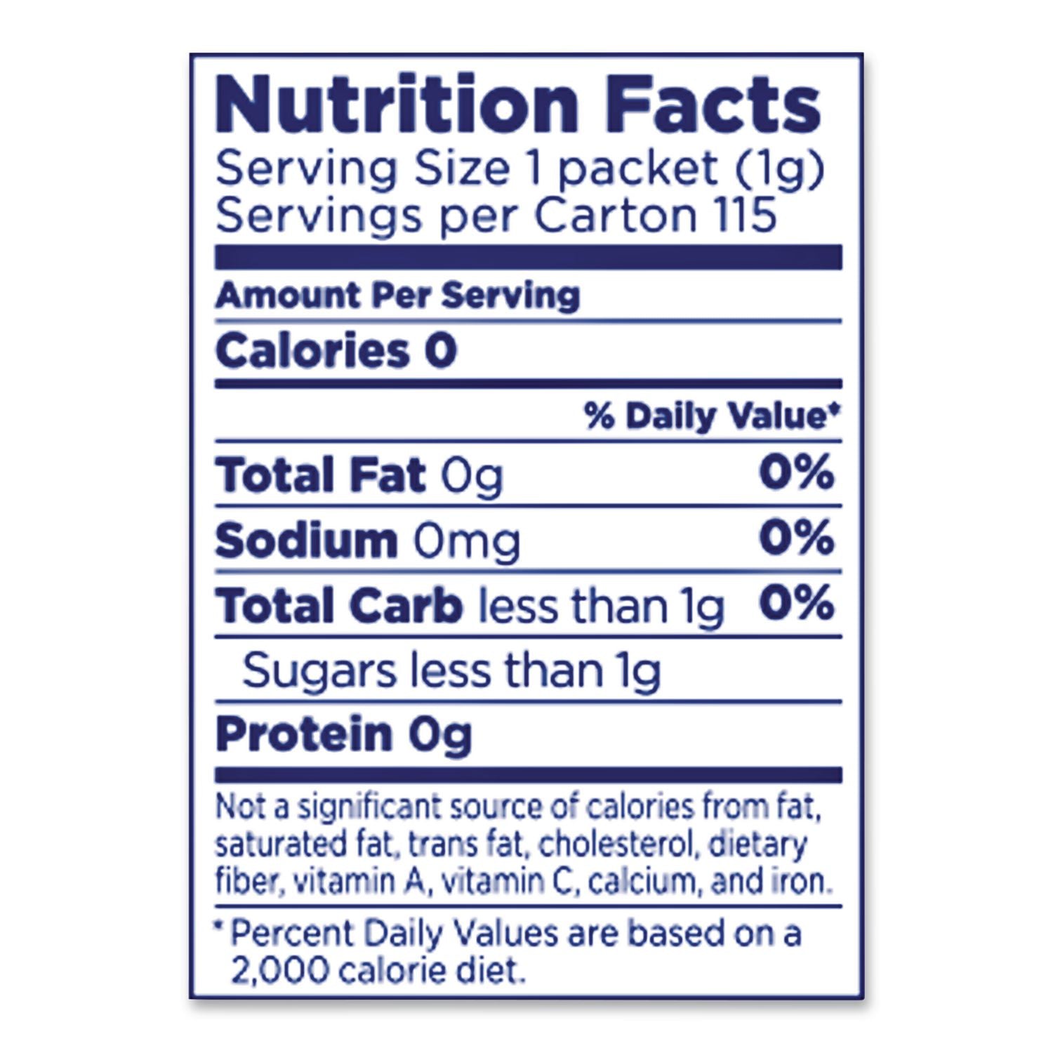 Zero Calorie Sweetener, 0.035 oz Packet, 2000/Carton