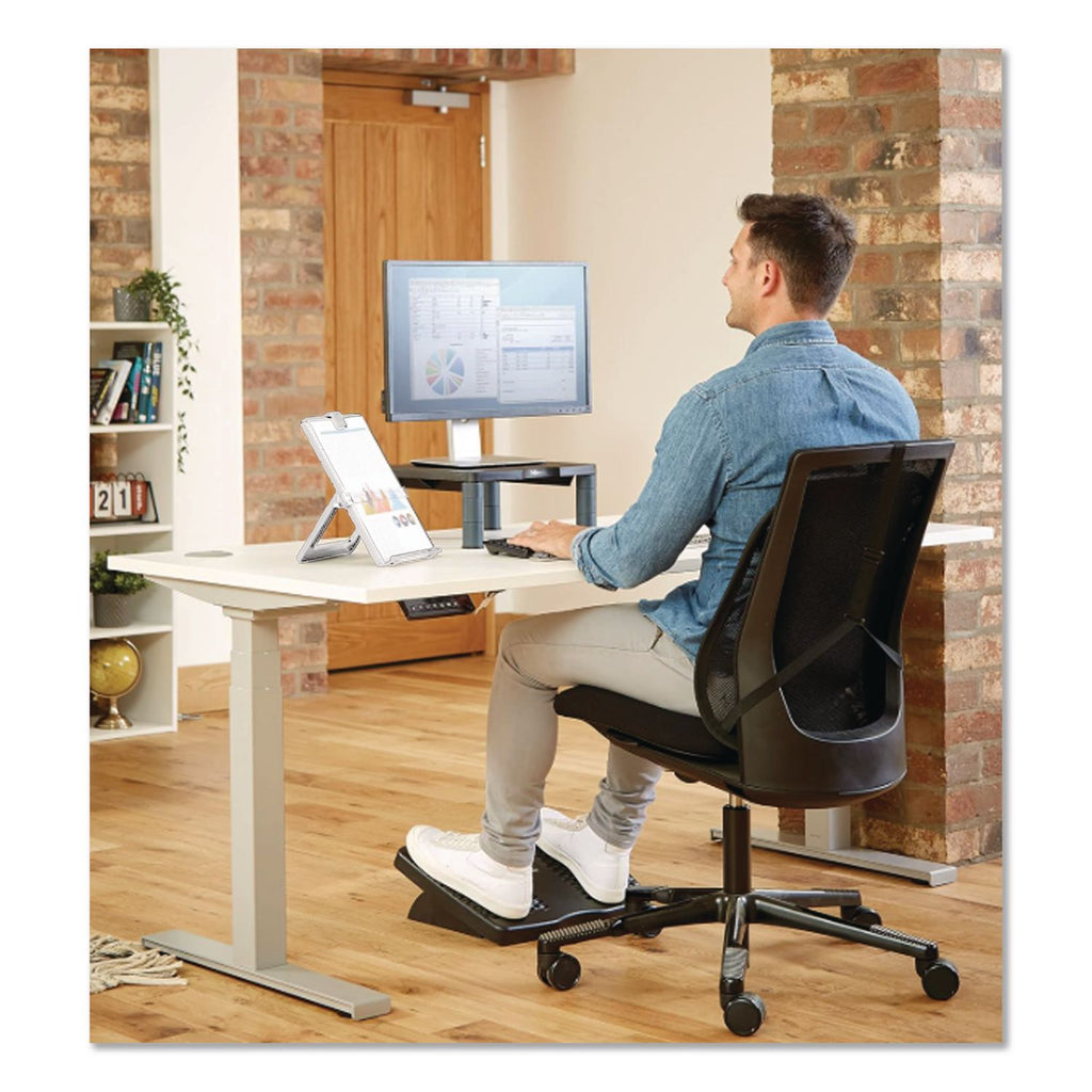Non-Magnetic Desktop Copyholder, 25 Sheet Capacity, Plastic, Platinum