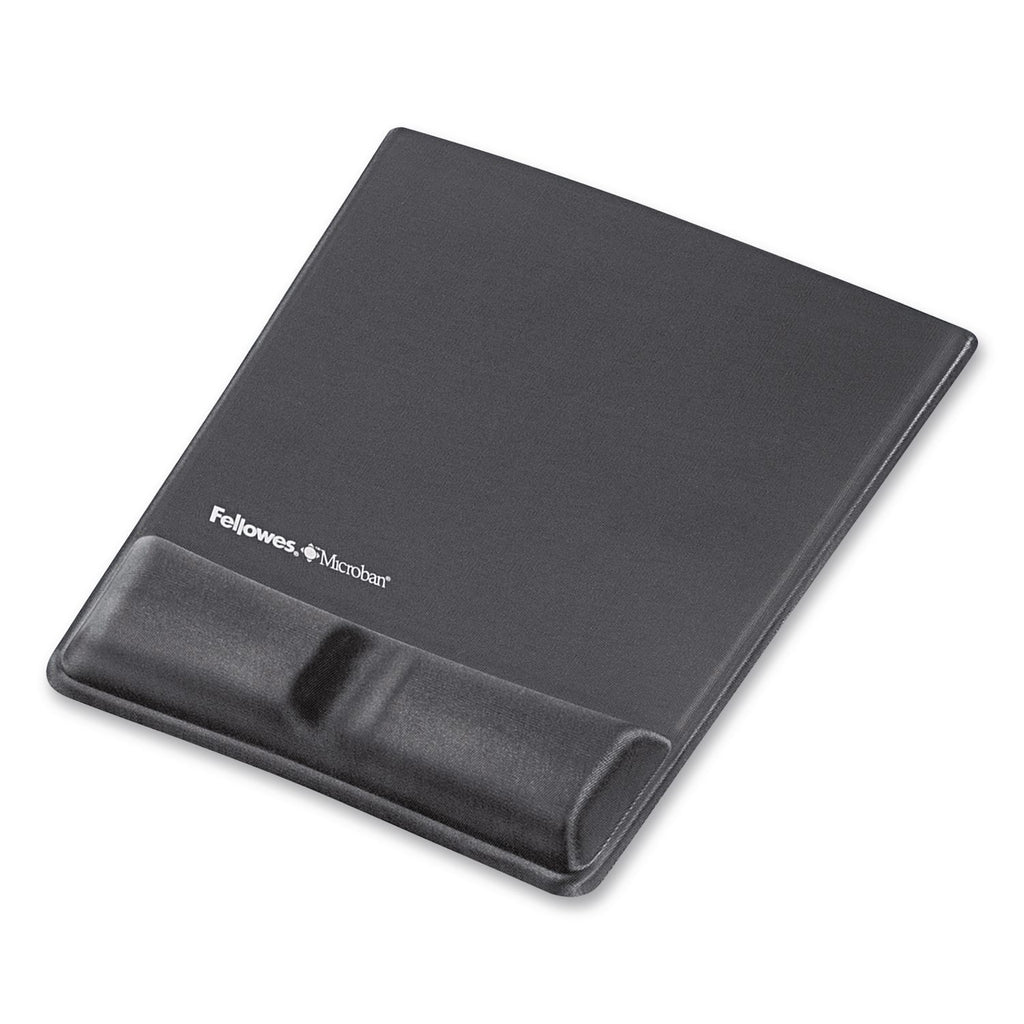 Memory Foam Wrist Support with Attached Mouse Pad, 8.25 x 9.87, Graphite