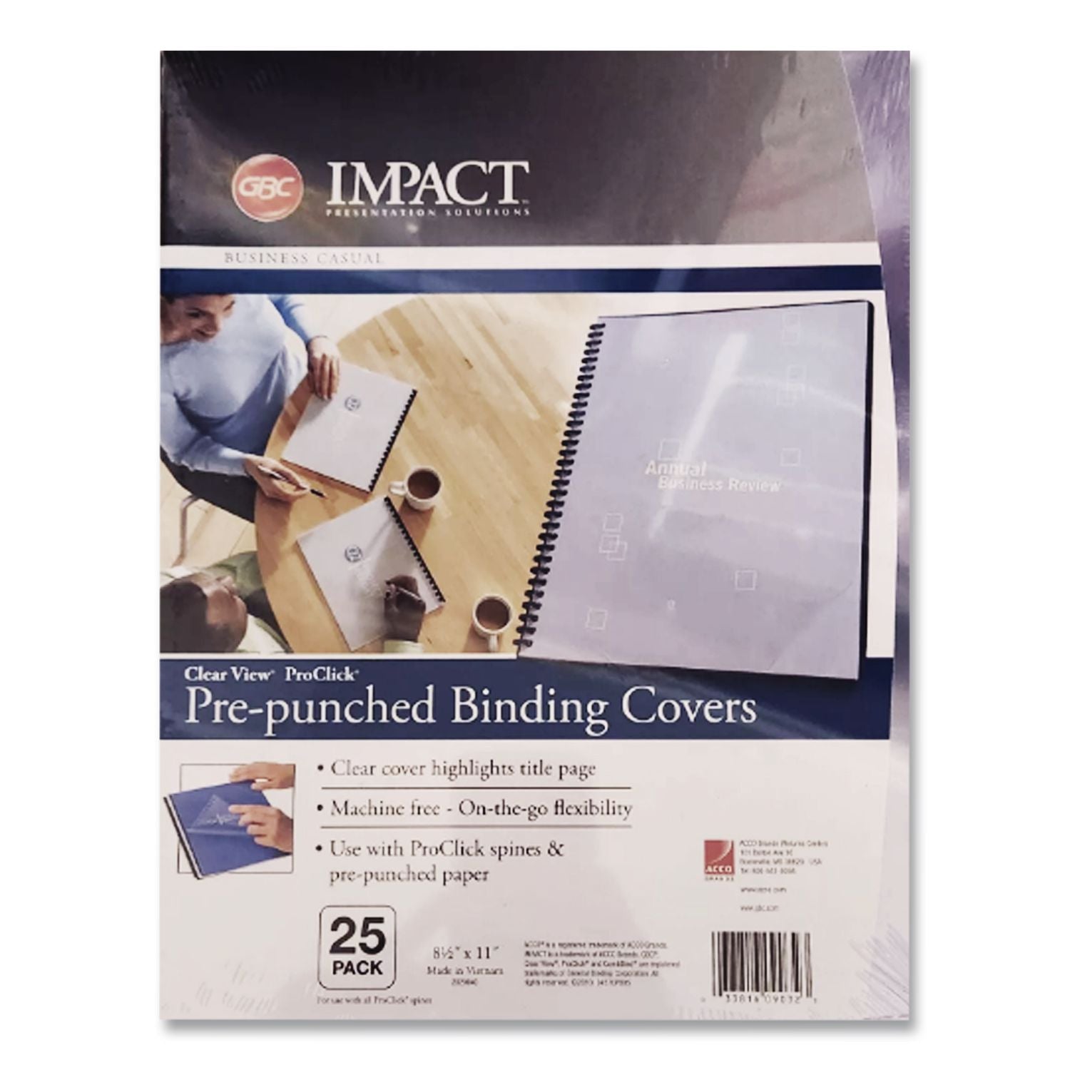 VeloBind Presentation Covers, Clear, 11 x 8.5, Punched & Scored, 25/Pack
