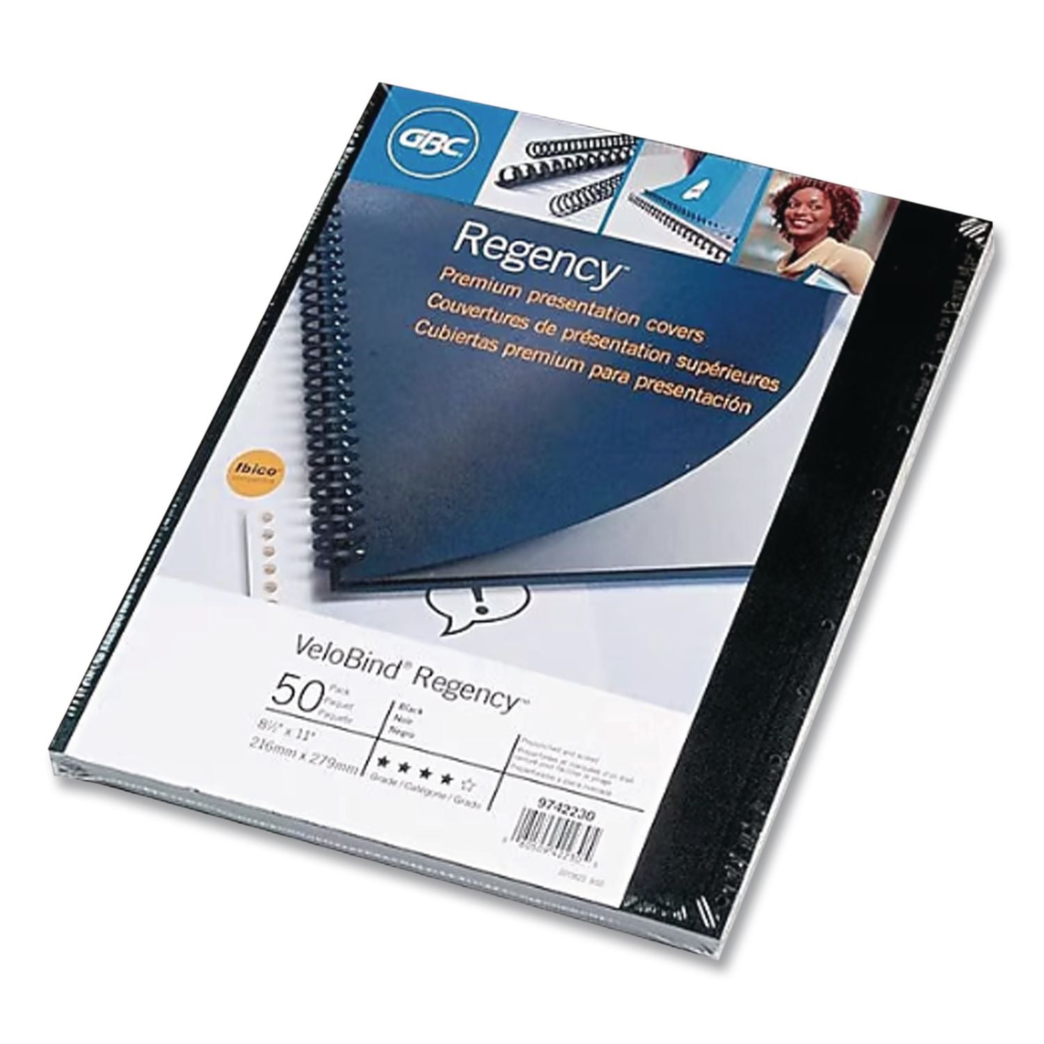 VeloBind Presentation Covers, Black, 11 x 8.5, Punched & Scored, 50/Pack