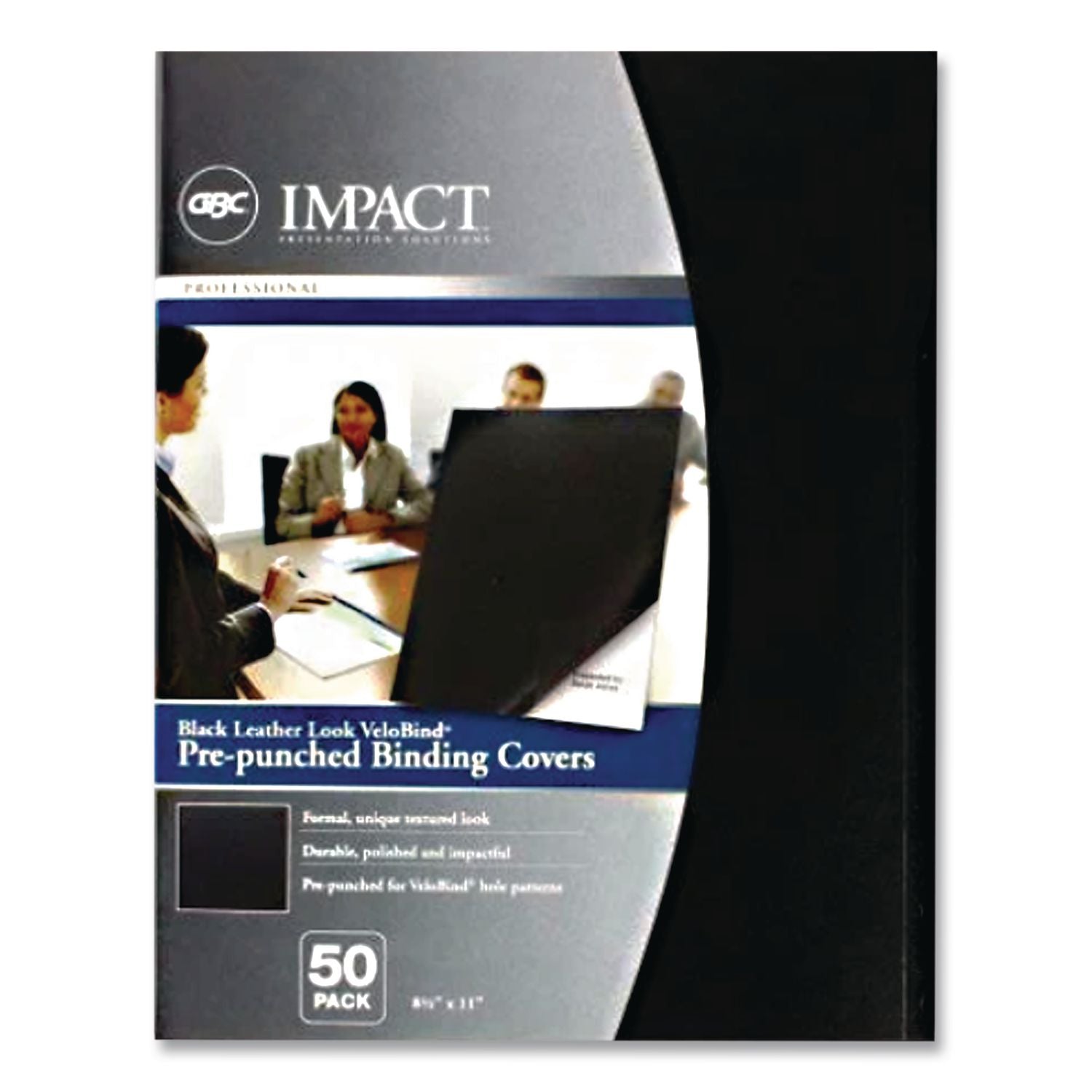 VeloBind Presentation Covers, Black, 11 x 8.5, Punched & Scored, 50/Pack