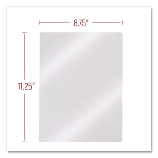 Clear View Presentation Covers for Binding Systems, Clear, 11.25 x 8.75, Punched, 100/Box