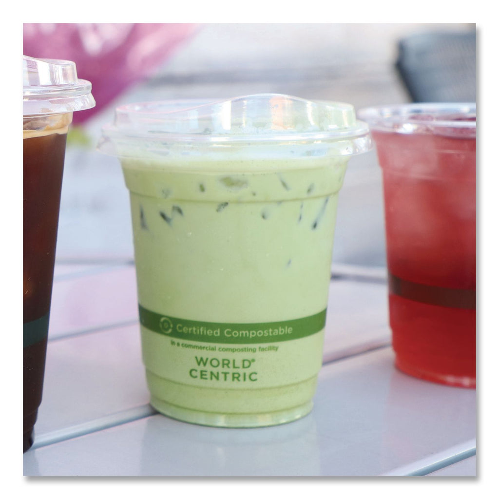 PLA Clear Cold Cup Lids, Fits 9 oz to 24 oz Cups, Clear, 1,000/Carton