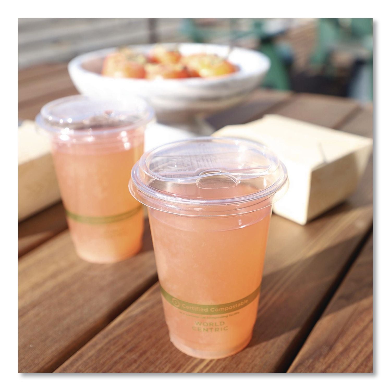 PLA Clear Cold Cup Lids, Fits 9 oz to 24 oz Cups, Clear, 1,000/Carton