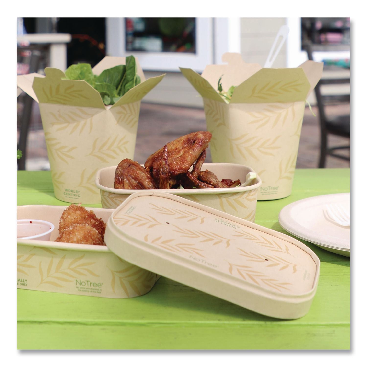 Paper Lids for Containers, 4.7 x 6.8, Natural, Paper, 300/Carton