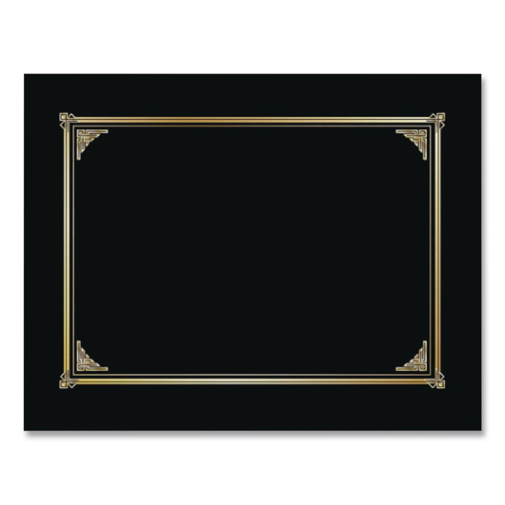 Certificate/Document Cover, 12.5 x 9.75, Black, 6/Pack