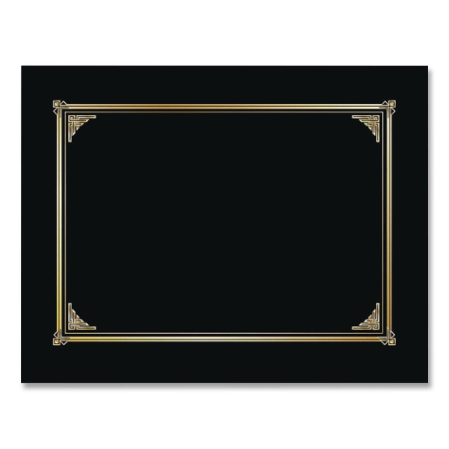 Certificate/Document Cover, 12.5 x 9.75, Black, 6/Pack