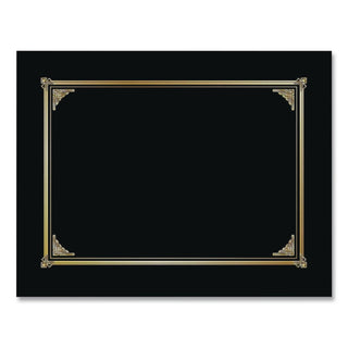 Certificate/Document Cover, 12.5 x 9.75, Black, 6/Pack
