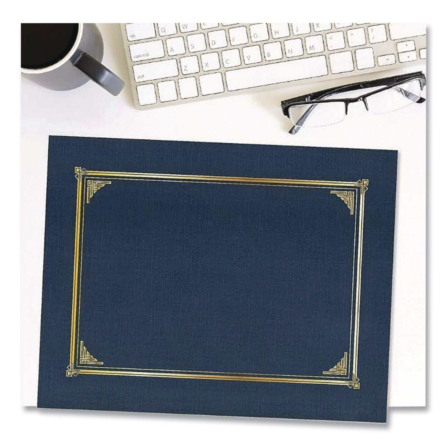 Certificate/Document Cover, 12.5 x 9.75, Navy Blue, 6/Pack