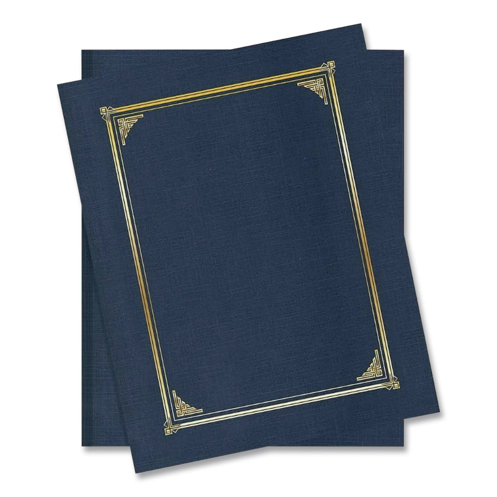 Certificate/Document Cover, 12.5 x 9.75, Metallic Blue, 6/Pack