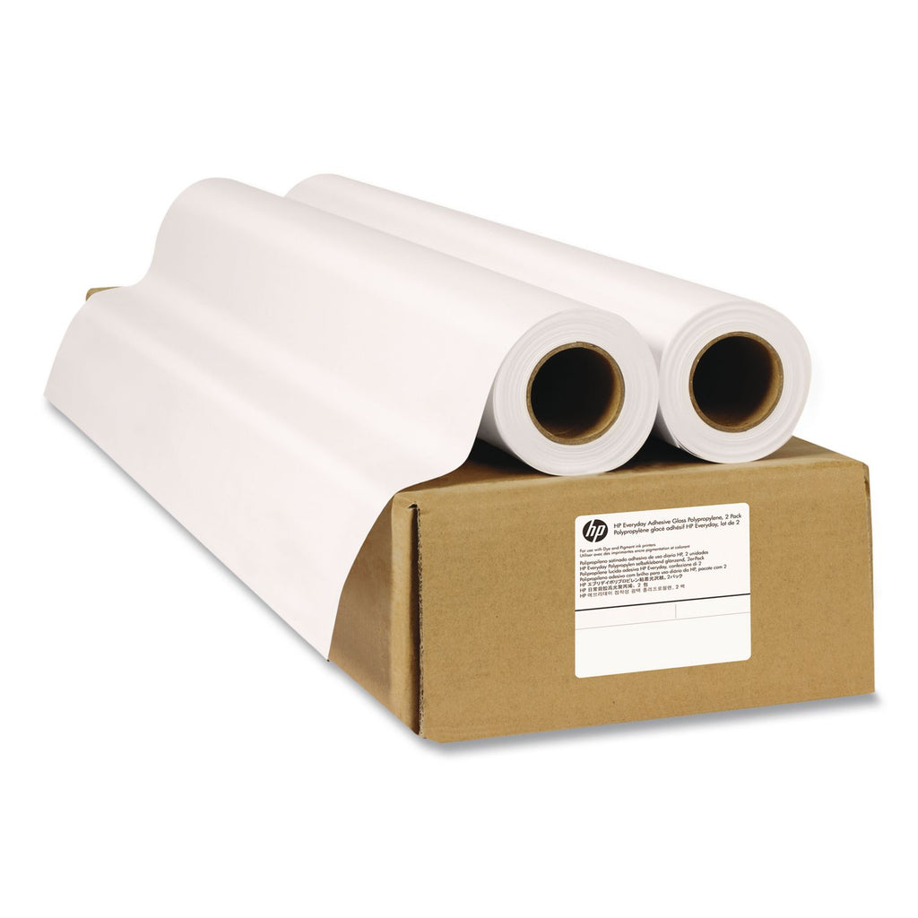Everyday Adhesive Matte Polypropylene, 2" Core, 42" x 75 ft, Matte White, 2/Pack