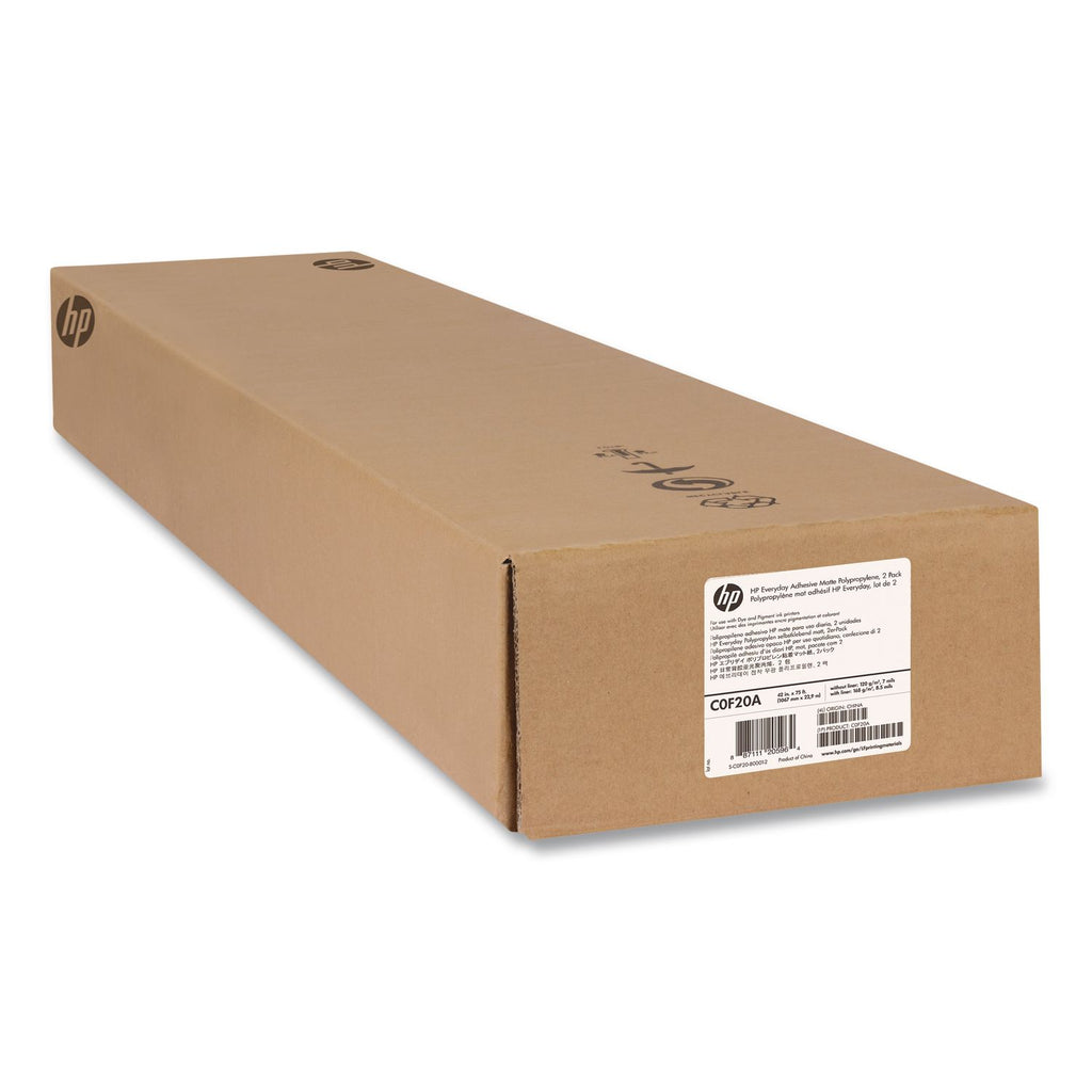 Everyday Adhesive Matte Polypropylene, 2" Core, 42" x 75 ft, Matte White, 2/Pack