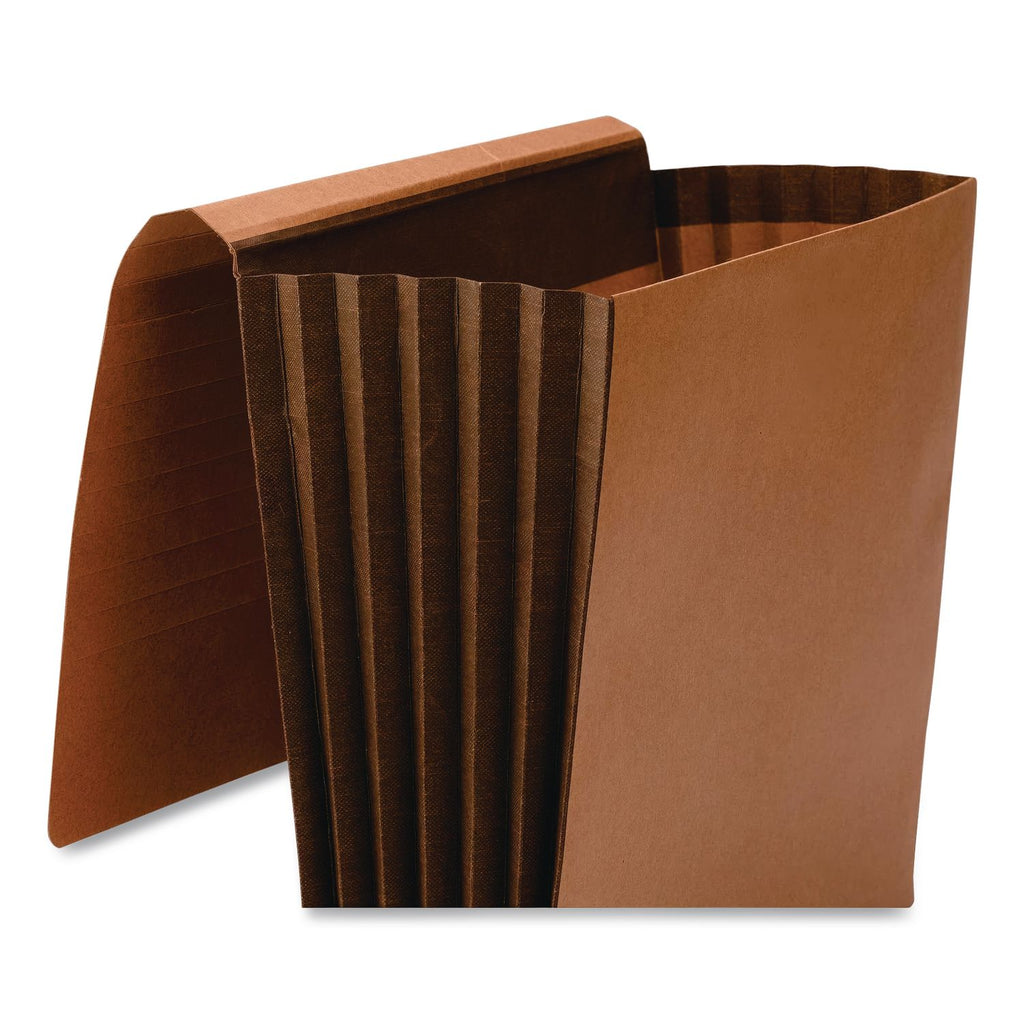 TUFF Expanding Wallets, 7" Expansion, 1 Section, Elastic Cord Closure, Letter Size, Redrope