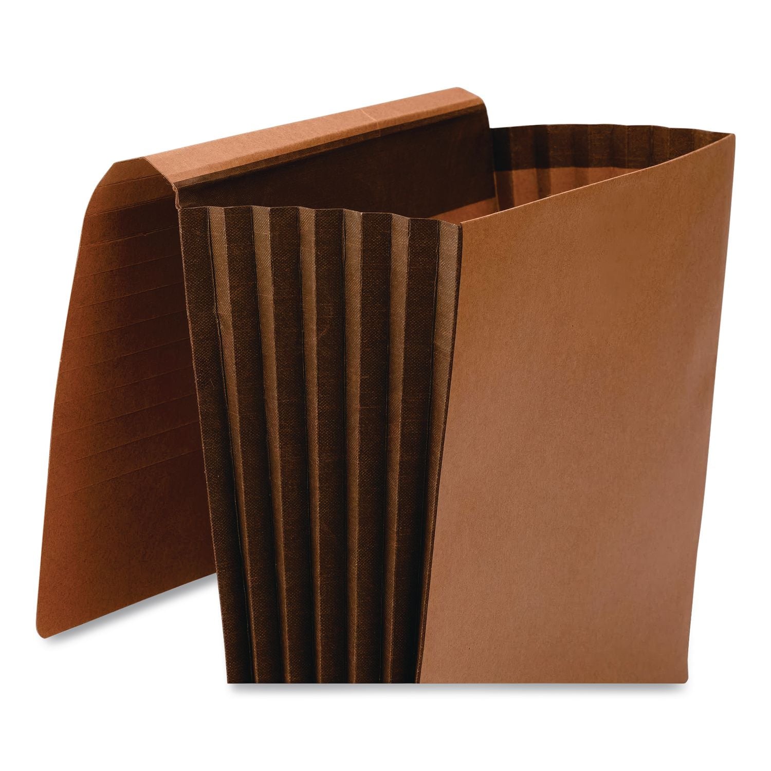 TUFF Expanding Wallets, 7" Expansion, 1 Section, Elastic Cord Closure, Letter Size, Redrope