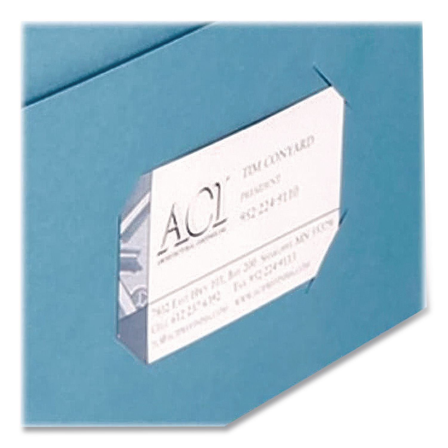 Two-Pocket Folder, Embossed Leather Grain Paper, 100-Sheet Capacity, 11 x 8.5, Blue, 25/Box