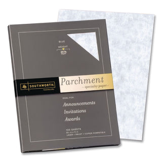 Parchment Specialty Paper, 24 lb Bond Weight, 8.5 x 11, Blue, 500/Ream