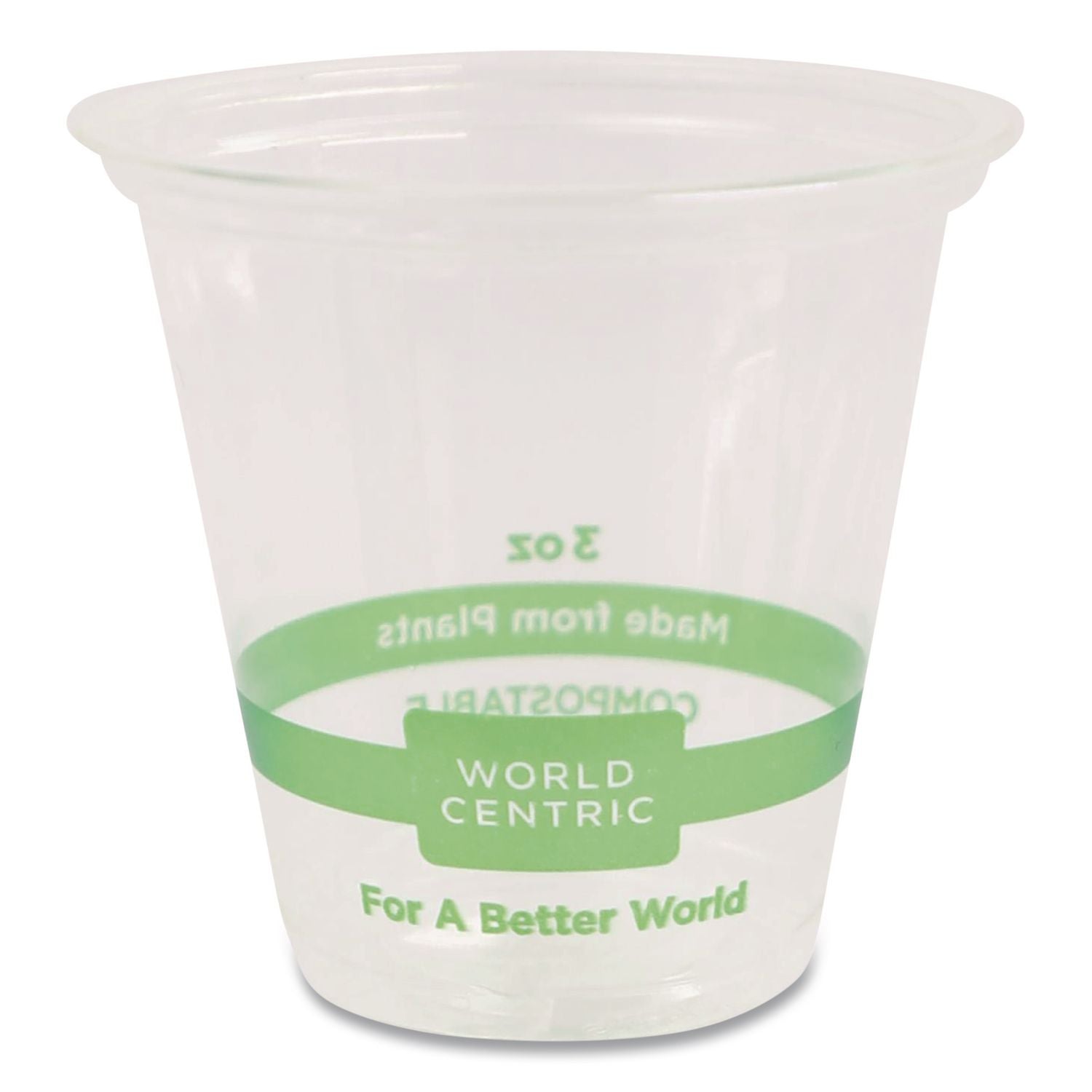 PLA Clear Cold Cups, 3 oz, Clear, 2,500/Carton