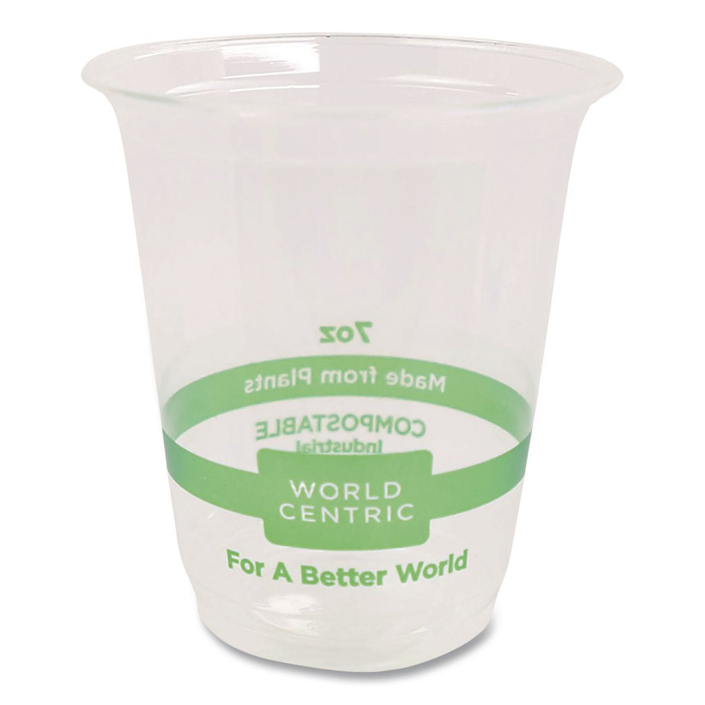 PLA Clear Cold Cups, 7 oz, Clear, 2,000/Carton