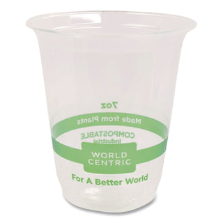 PLA Clear Cold Cups, 7 oz, Clear, 2,000/Carton