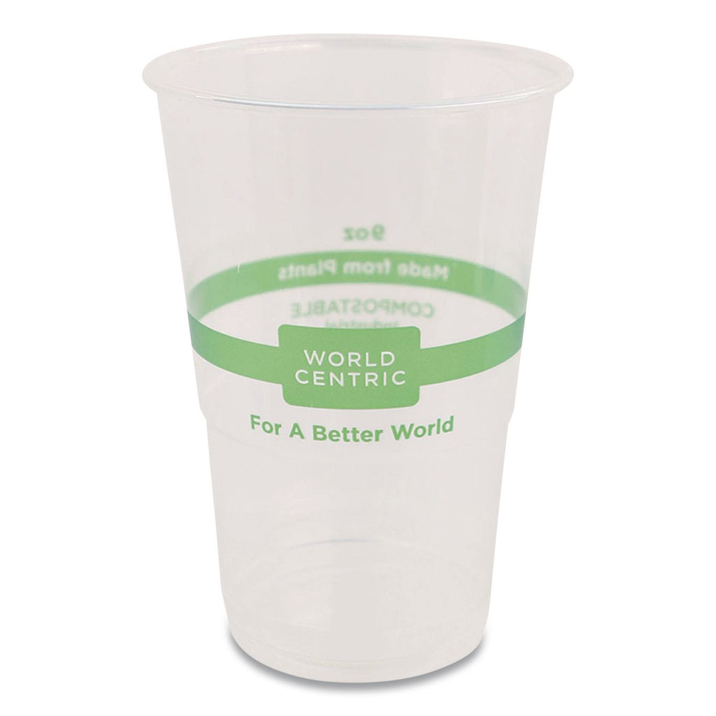 PLA Clear Cold Cups, 9 oz, Clear, 2,000/Carton