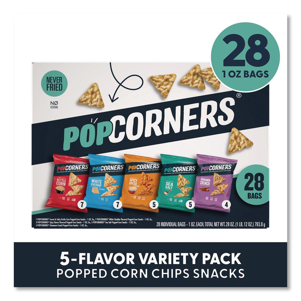 Popped Corn Chips Snacks Variety Pack, Assorted Flavors, 1 oz Bag, 28/Pack, Ships in 1-3 Business Days