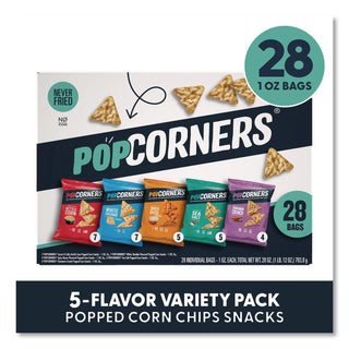 Popped Corn Chips Snacks Variety Pack, Assorted Flavors, 1 oz Bag, 28/Pack, Ships in 1-3 Business Days