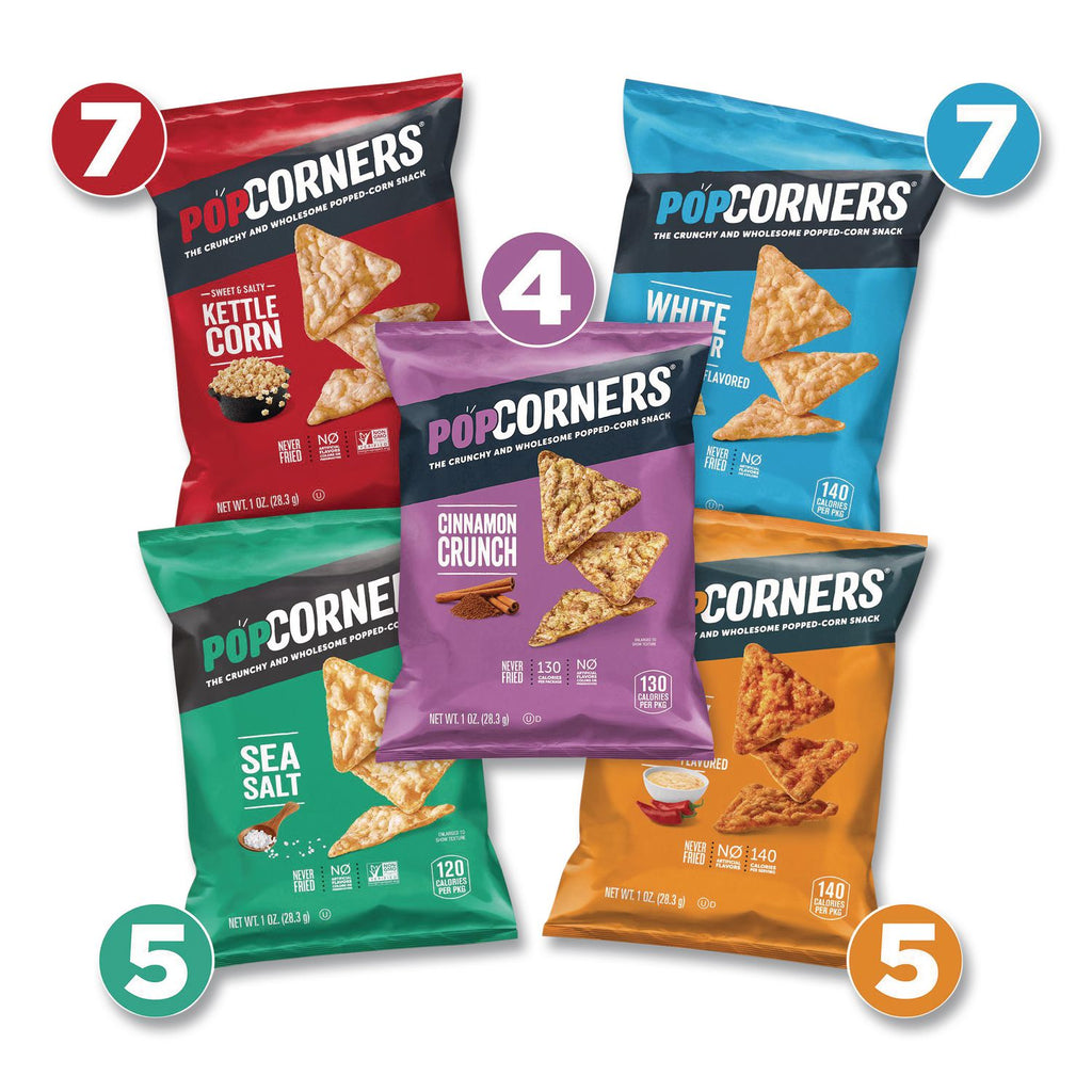 Popped Corn Chips Snacks Variety Pack, Assorted Flavors, 1 oz Bag, 28/Pack, Ships in 1-3 Business Days