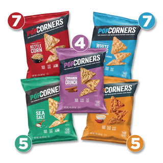 Popped Corn Chips Snacks Variety Pack, Assorted Flavors, 1 oz Bag, 28/Pack, Ships in 1-3 Business Days