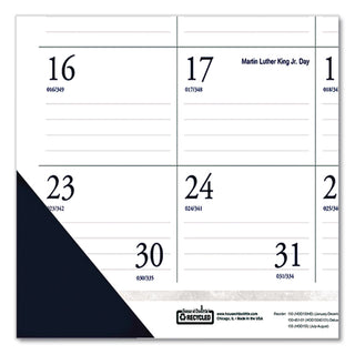 Executive Monthly Desk Pad Calendar, 24 x 19, White/Blue Sheets, Blue Corners, 12-Month (Jan to Dec): 2024