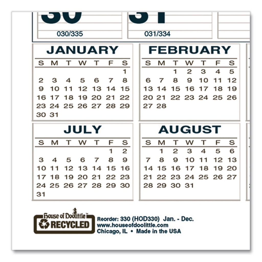 House of Doolittle Bar Harbor Monthly Wall Calendar - Julian Dates - Monthly - 12 Month - January 2024 - December 2024 - 1 Month Single Page Layout - 7" x 6" Sheet Size - Wire Bound - Wedgewood Blue - Reference Calendar, Hanger - 1 Each