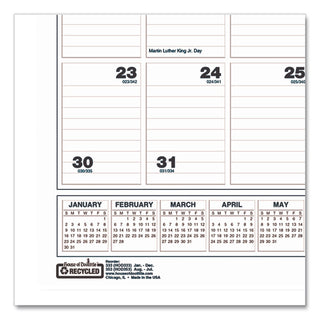 Bar Harbor Recycled Wirebound Monthly Wall Calendar, 15.5 x 22, White/Blue/Gray Sheets, 12-Month (Jan-Dec): 2024