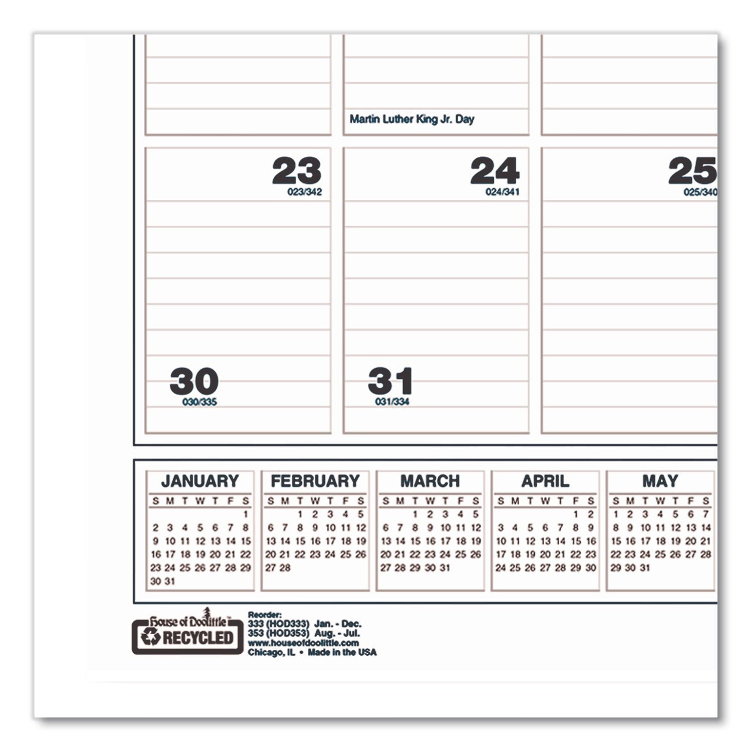 Bar Harbor Recycled Wirebound Monthly Wall Calendar, 22 x 31.25, White/Blue/Gray Sheets, 12-Month (Jan-Dec): 2024