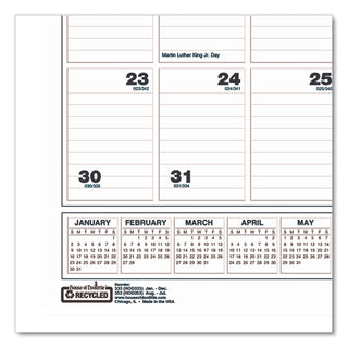 Bar Harbor Recycled Wirebound Monthly Wall Calendar, 22 x 31.25, White/Blue/Gray Sheets, 12-Month (Jan-Dec): 2024