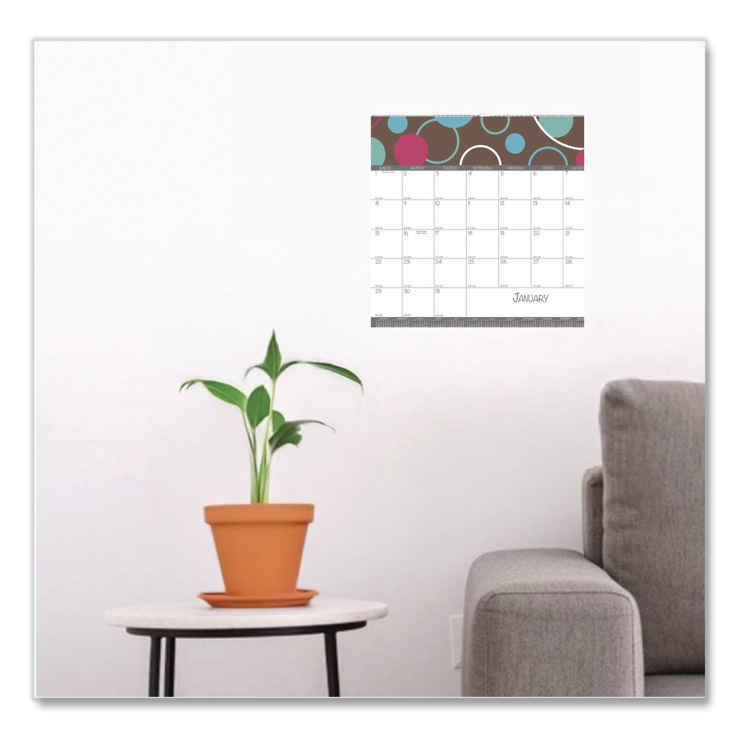Recycled Bubbleluxe Wall Calendar, Bubbleluxe Artwork, 12 x 12, White/Multicolor Sheets, 12-Month (Jan to Dec): 2024