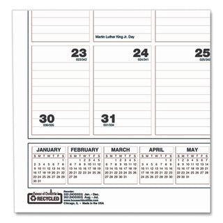 Academic Year Bar Harbor Recycled Wirebound Monthly Wall Calendar, 12 x 17, White/Blue Sheets, 12-Month (Aug-July): 2023-2024