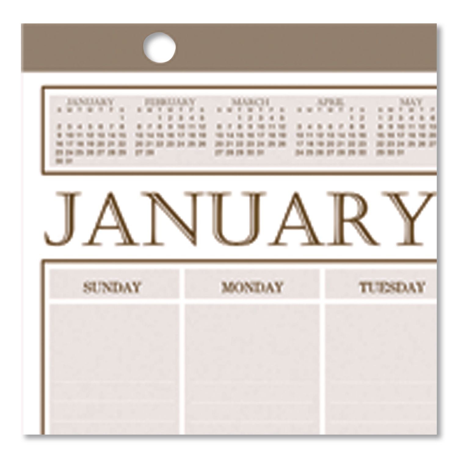 Large Print Recycled Monthly Wall Calendar, 20 x 26, Beige Sheets, 12-Month (Jan to Dec): 2024