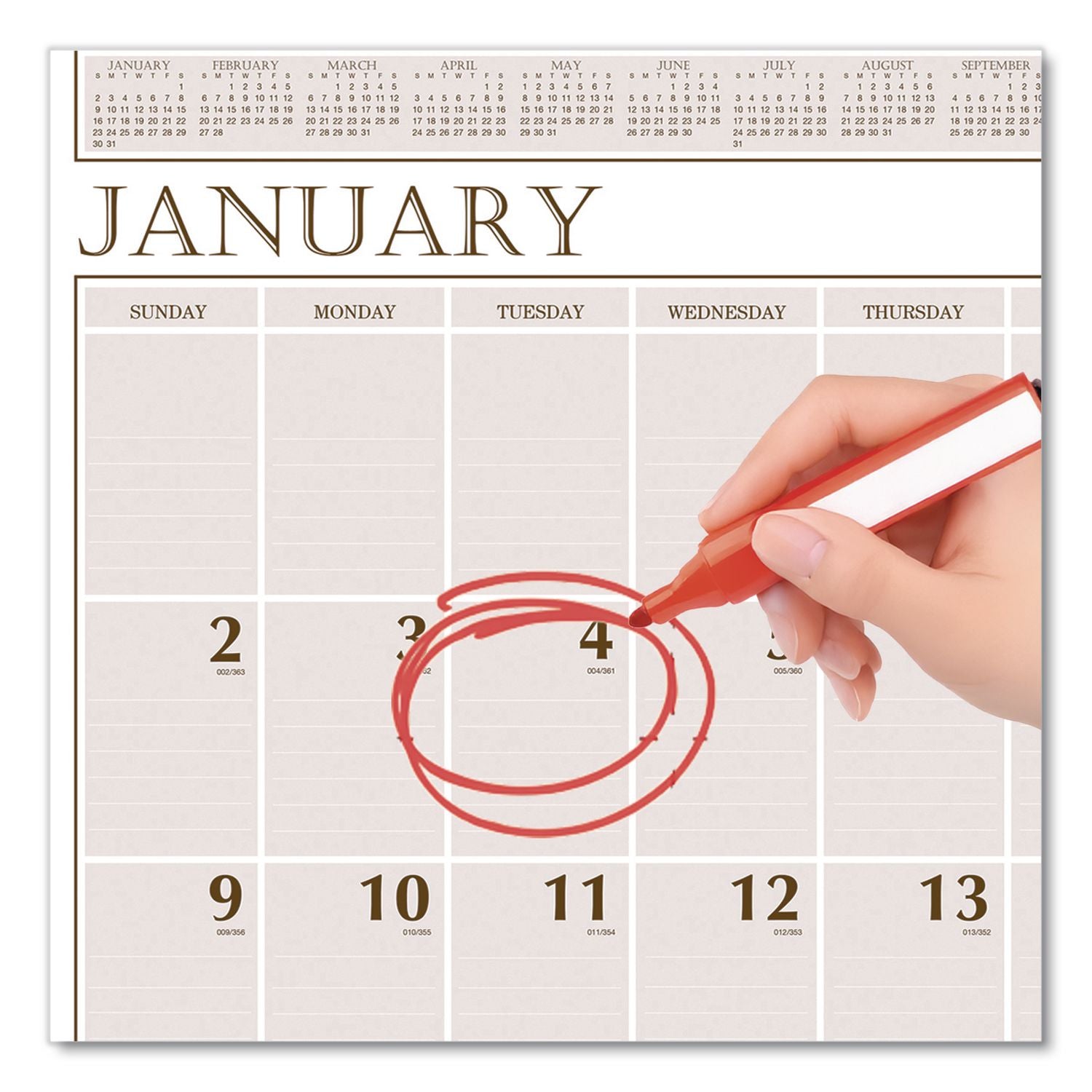 Large Print Recycled Monthly Wall Calendar, 20 x 26, Beige Sheets, 12-Month (Jan to Dec): 2024