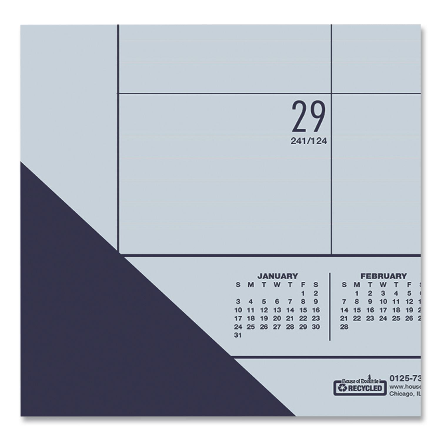 EcoTones Recycled Monthly Desk Pad Calendar, 22 x 17, Ocean Blue Sheets/Corners, Black Binding, 12-Month (Jan-Dec): 2024
