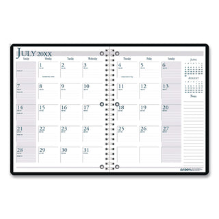 Spiralbound Academic Monthly Planner, 11 x 8.5, Black Cover, 14-Month (July to Aug): 2023 to 2024